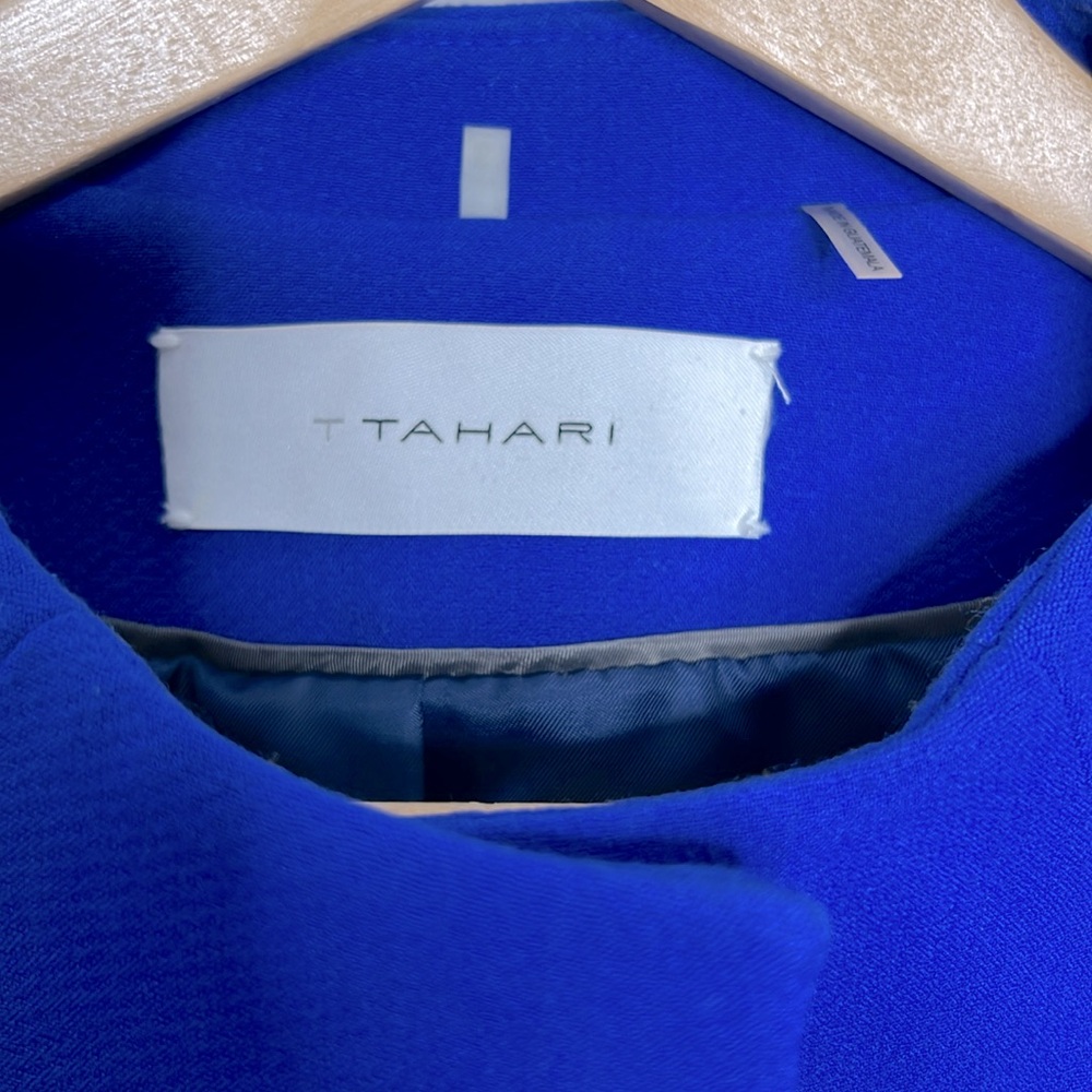 T Tahari Cobalt Blue Large Snap Button Closure Si… - image 2